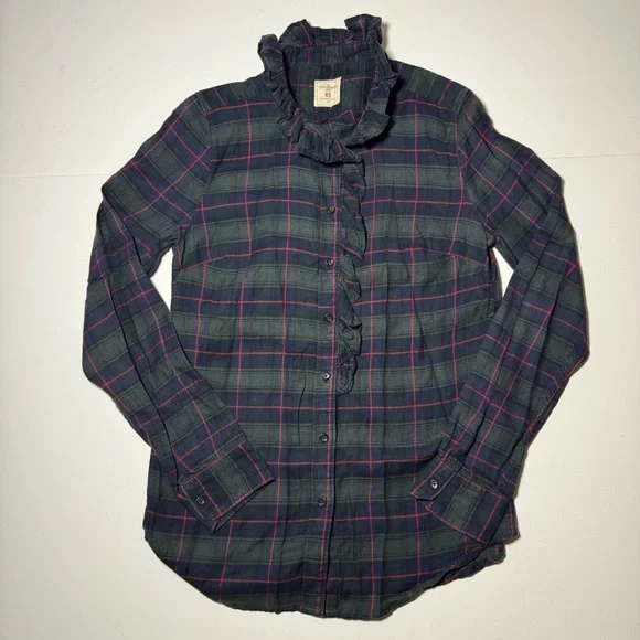 Gap The Fitted Boyfriend Plaid Button Down Shirt - Picture 2 of 7